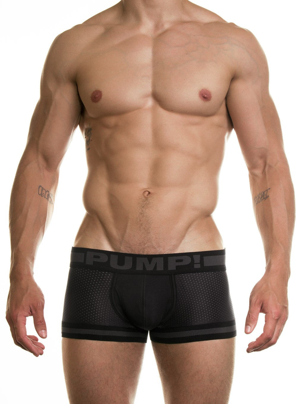 PUMP! Ninja Mesh Boxer Briefs for Men - Breathable & Comfortable Underwear for Workout, Gym & Everyday Wear - Black