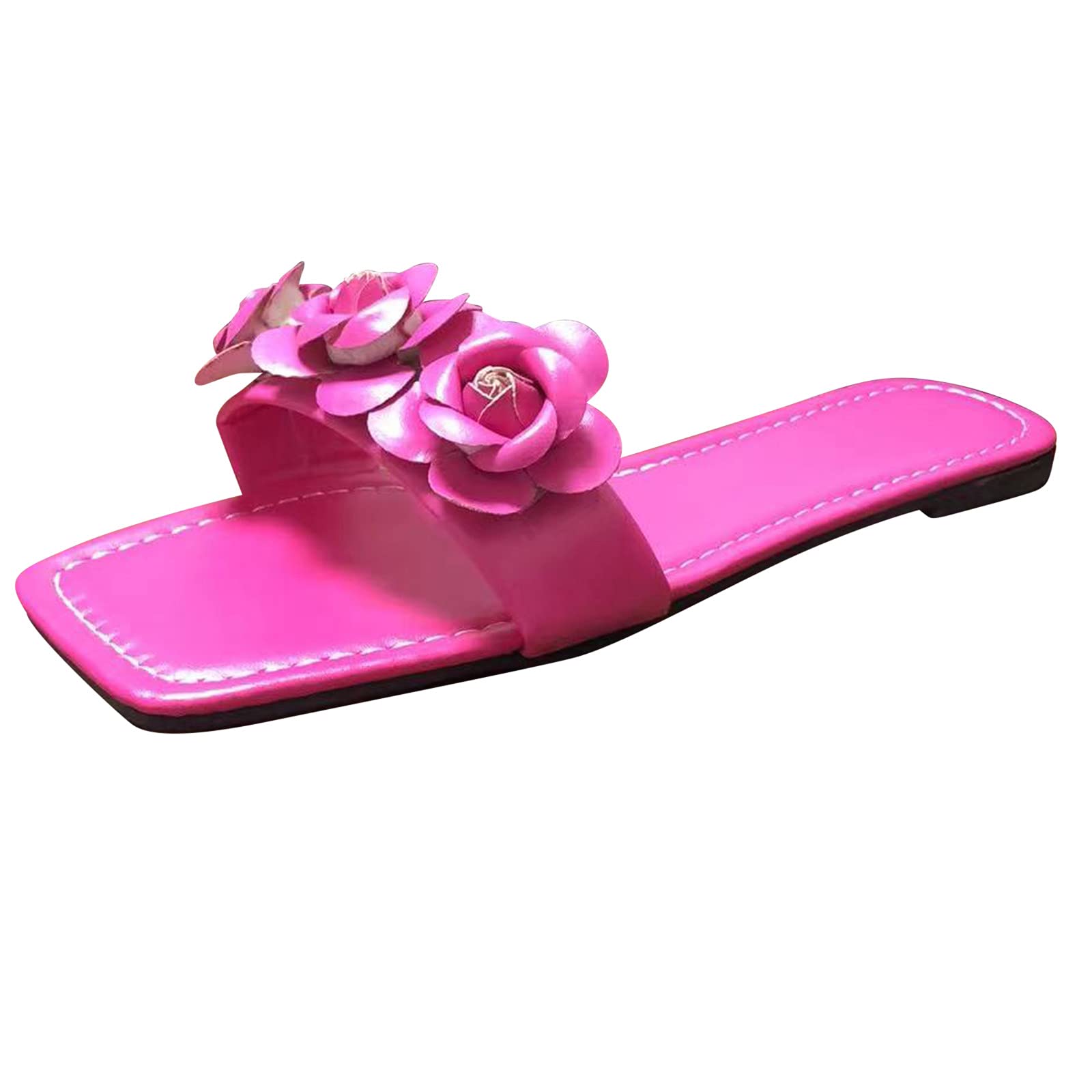 Women's Floral Summer Slippers - Comfortable Round Toe Flat Sandals for Ladies - Perfect for Home, Beach & Casual Wear