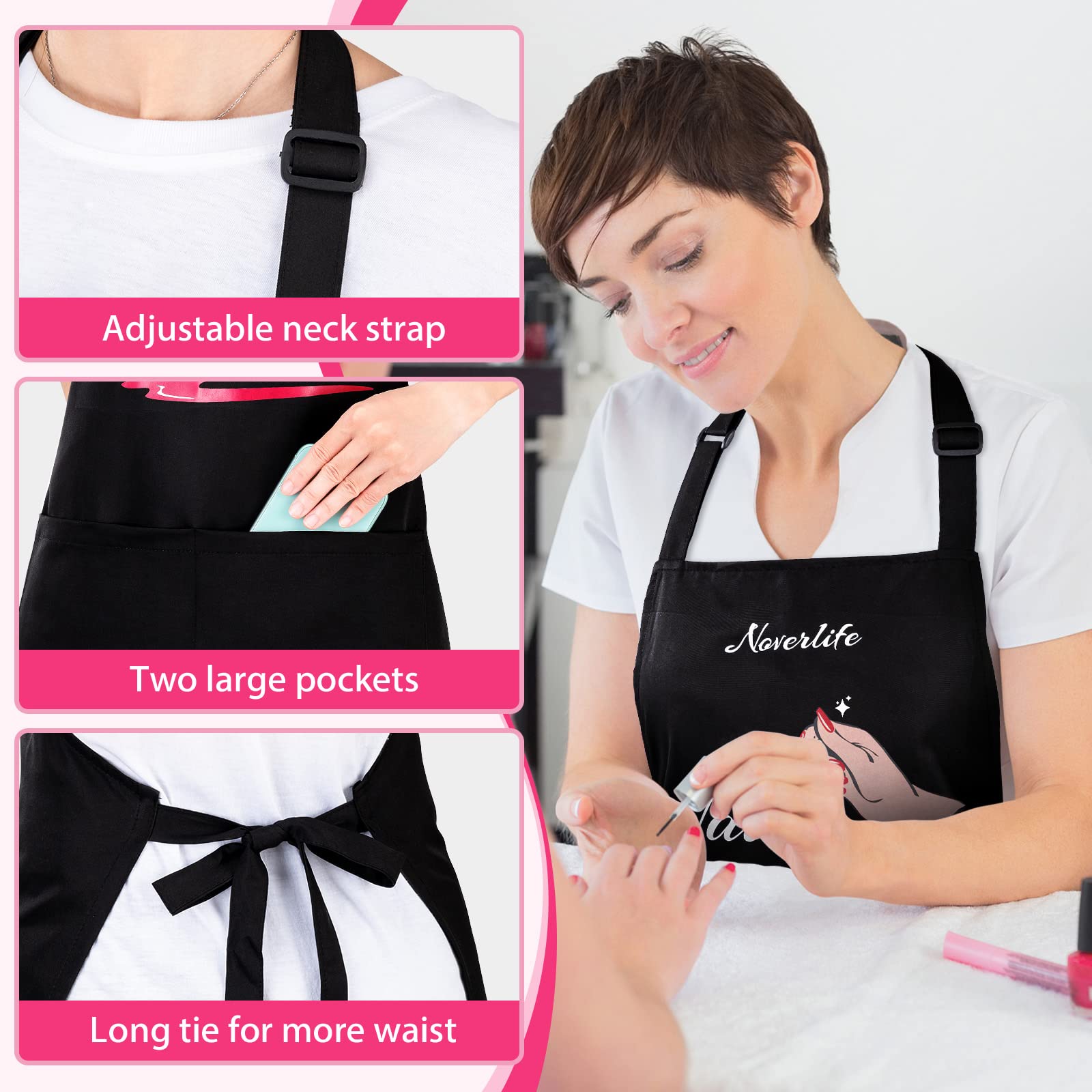 Professional Adjustable Nail Artist Apron with 2 Pockets - Perfect for Manicurists & Nail Technicians - Ideal for Salon, Spa & Home Nail Care Services