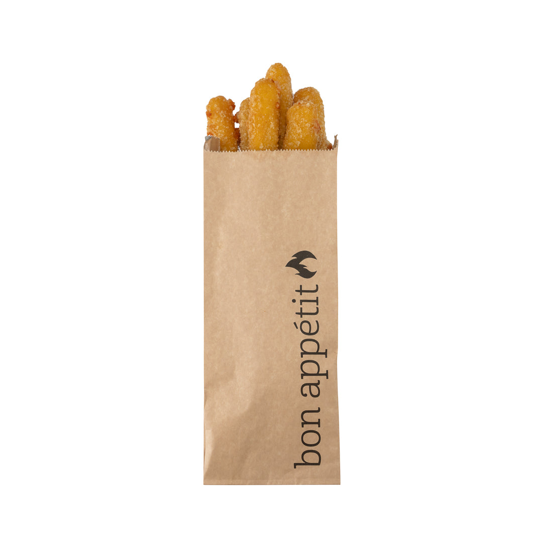 Eco-Friendly Kraft Paper Foil Bags with Bon Appetit Print - Pint Size (4.5