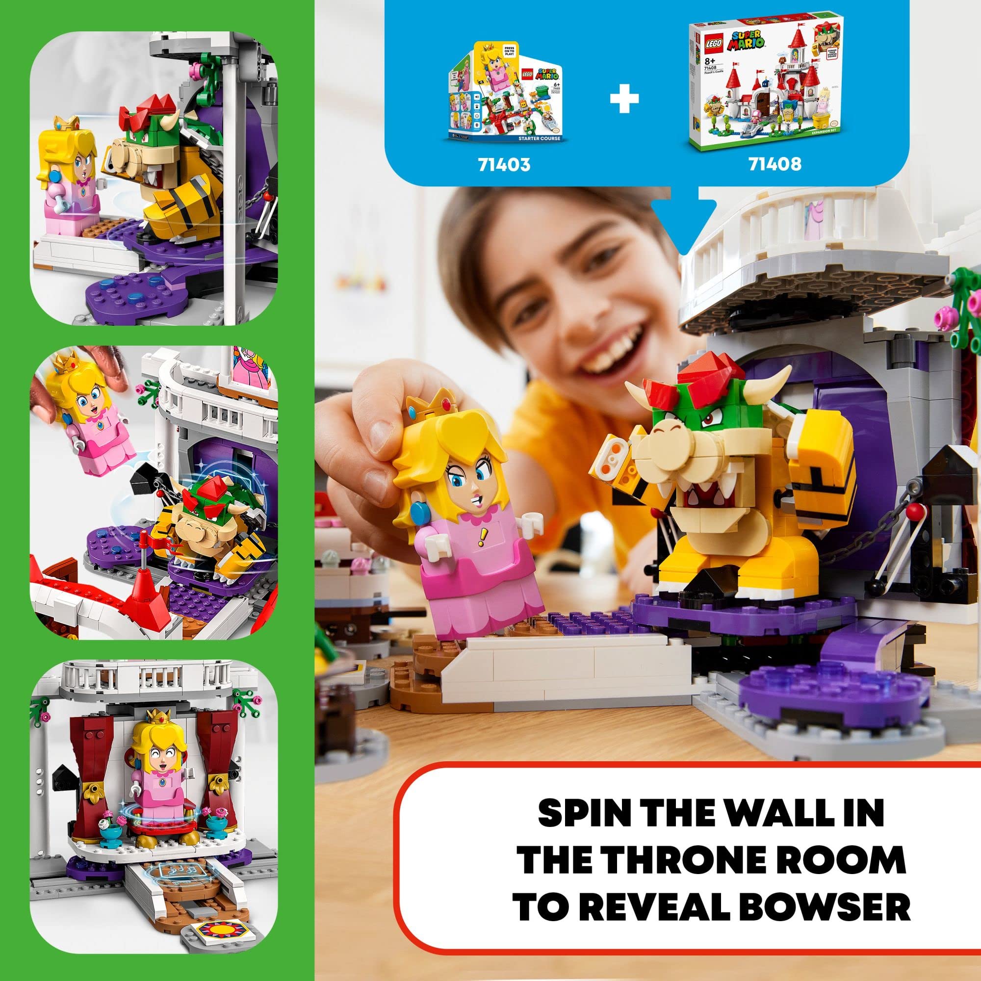 LEGO Super Mario Peach’s Castle Expansion Set 71408 | Interactive Building Toy with Bowser & Toadette Figures | Compatible with Starter Course | Perfect Gift for Kids Ages 8+ | Fun Family Game Night & Creative Play