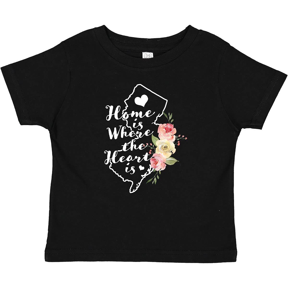 Inktastic New Jersey Home is Where The Heart is Watercolor Baby T-Shirt - Soft Cotton Infant Tee for Boys & Girls - Perfect for Family Outings, Photo Shoots & Casual Wear