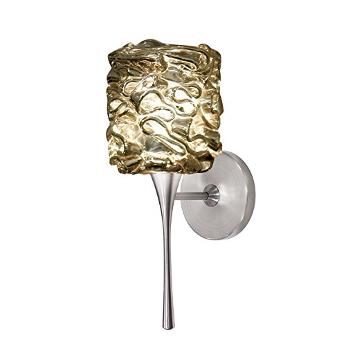 WAC Lighting WS57LED-G544GL/BN Modern LED Wall Sconce Light Fixture with Glass Shade - Gold/Brushed Nickel Finish - Perfect for Bedroom, Living Room & Hallway Lighting