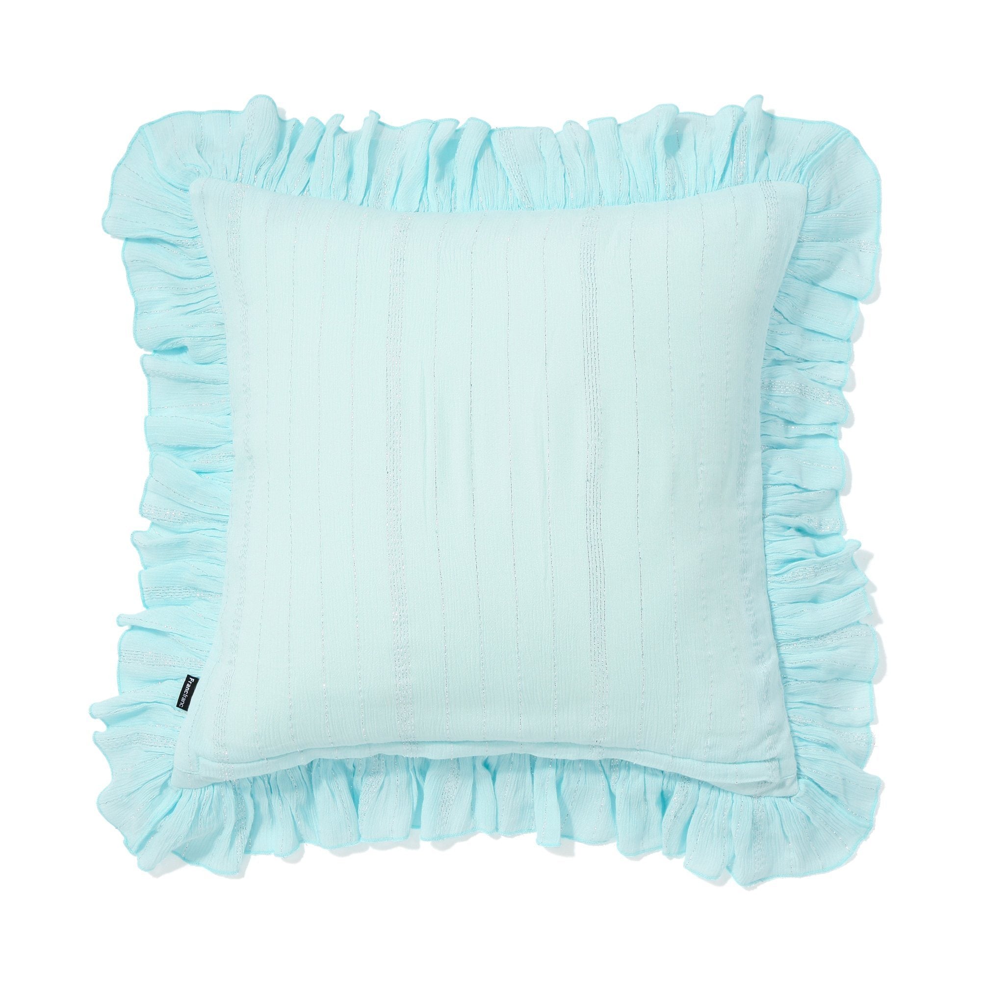 Frill G Cushion Cover 45x45cm Light Blue - Soft Decorative Pillow Case for Sofa, Bed, Living Room & Home Decor
