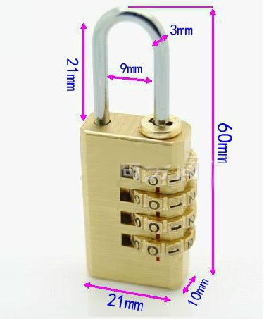 4 Digit Combination Padlock - 2.5 Inch Weatherproof Gold Lock (HL-214) - Ideal for Lockers, Gym Bags, Toolboxes & Outdoor Use