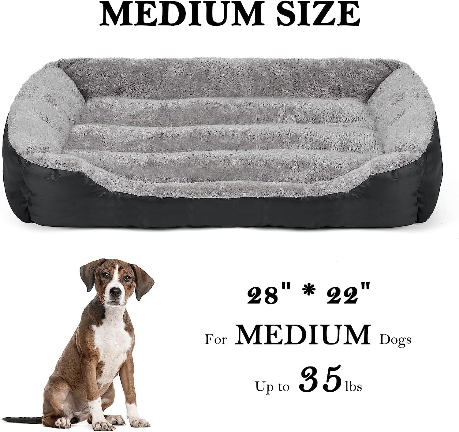 DogBaby Washable Rectangle Dog Bed for Large Dogs - Comfortable & Breathable Pet Bed (Medium 28