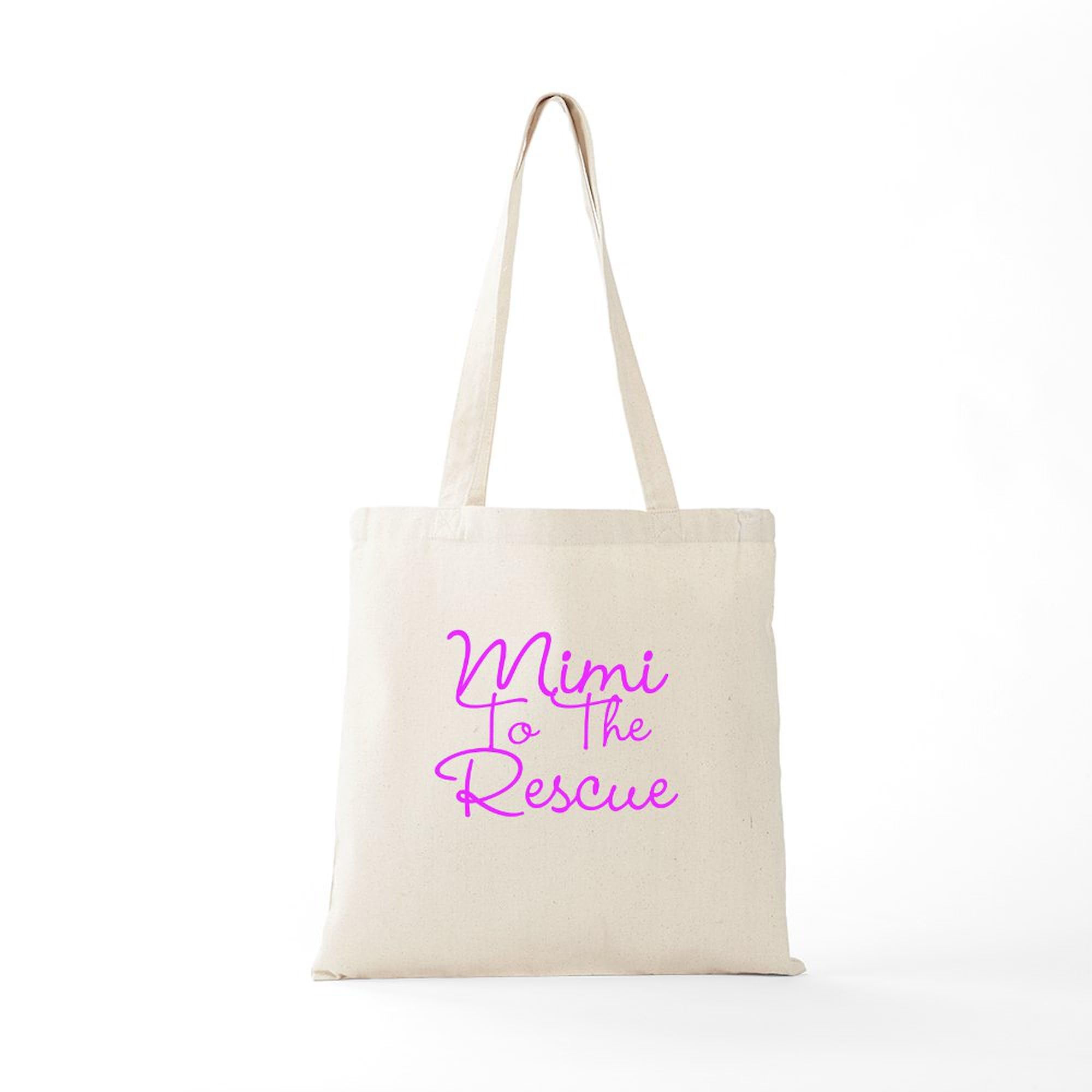 Mimi To The Rescue Natural Canvas Tote Bag - Eco-Friendly Reusable Grocery Shopping Bag for Women, Beach, Work & Daily Use