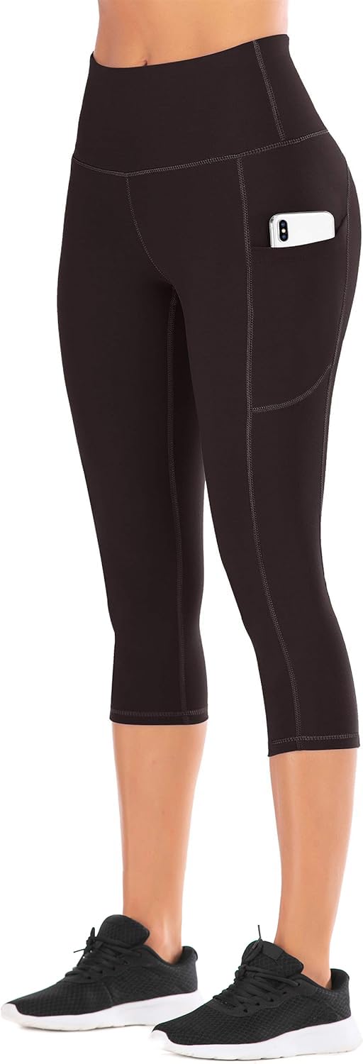 IUGA High Waisted Yoga Pants for Women with Pockets - Workout Capri Leggings for Running, Gym & Yoga - Comfortable Stretchy Activewear for Women