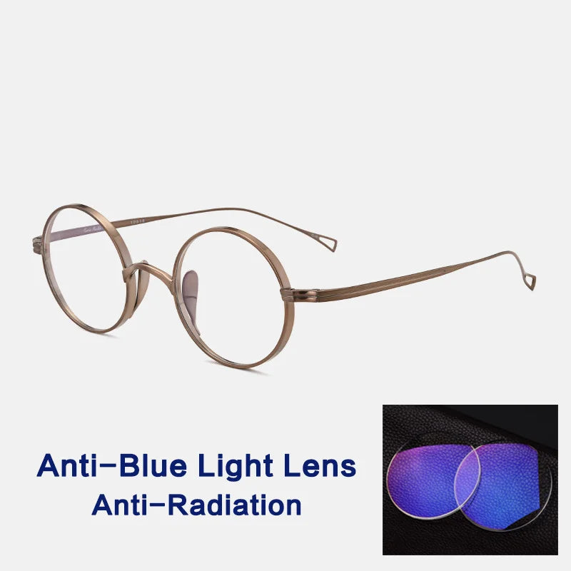 Brightzone Women's Full Rim Round Titanium Eyeglasses 86561 - Lightweight & Durable Frame for Work, Reading & Everyday Use