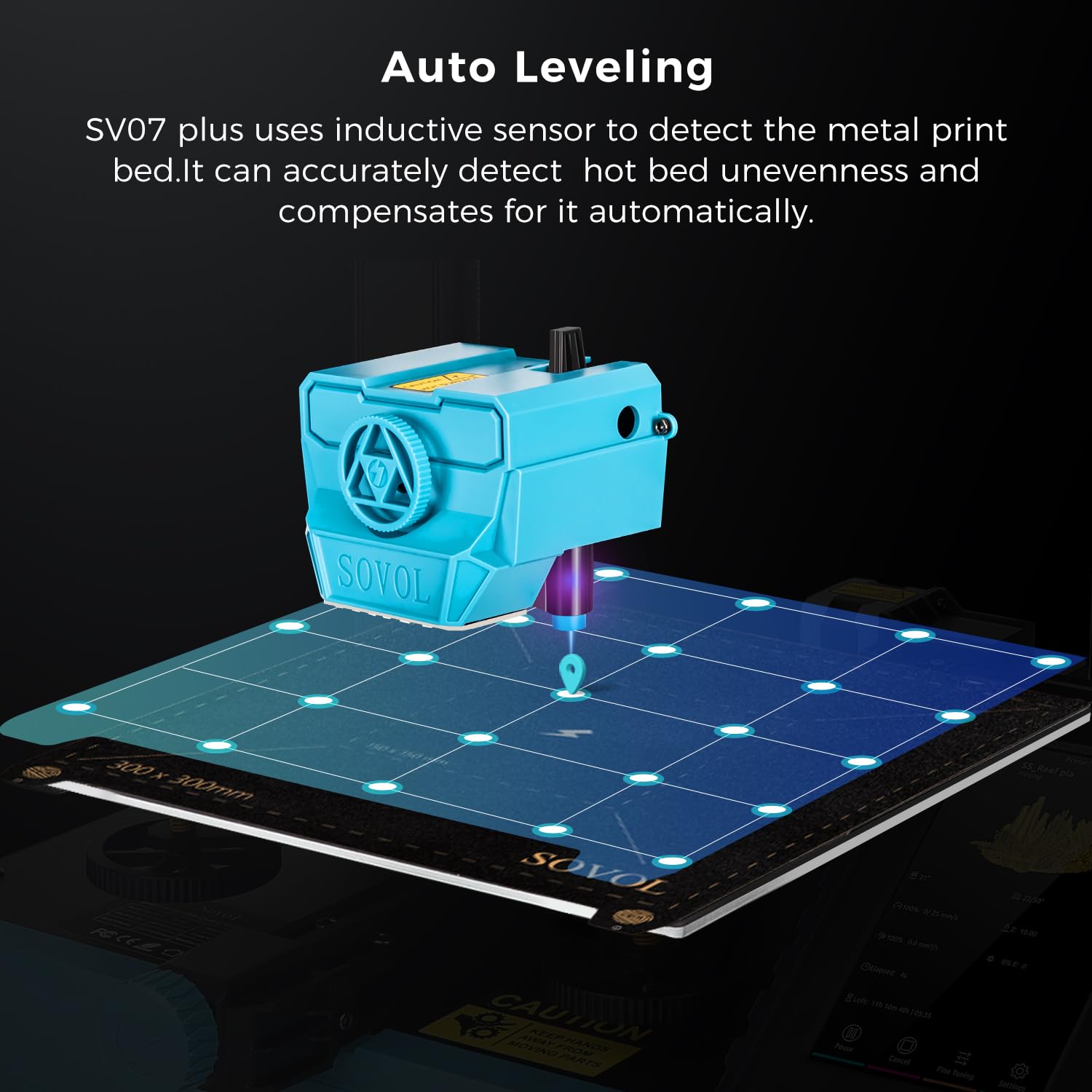 Sovol SV07 Plus 3D Printer with Klipper Firmware - 500mm/s Max Speed, 300℃ High Temp, 600W PSU, 420W Heated Bed, 5
