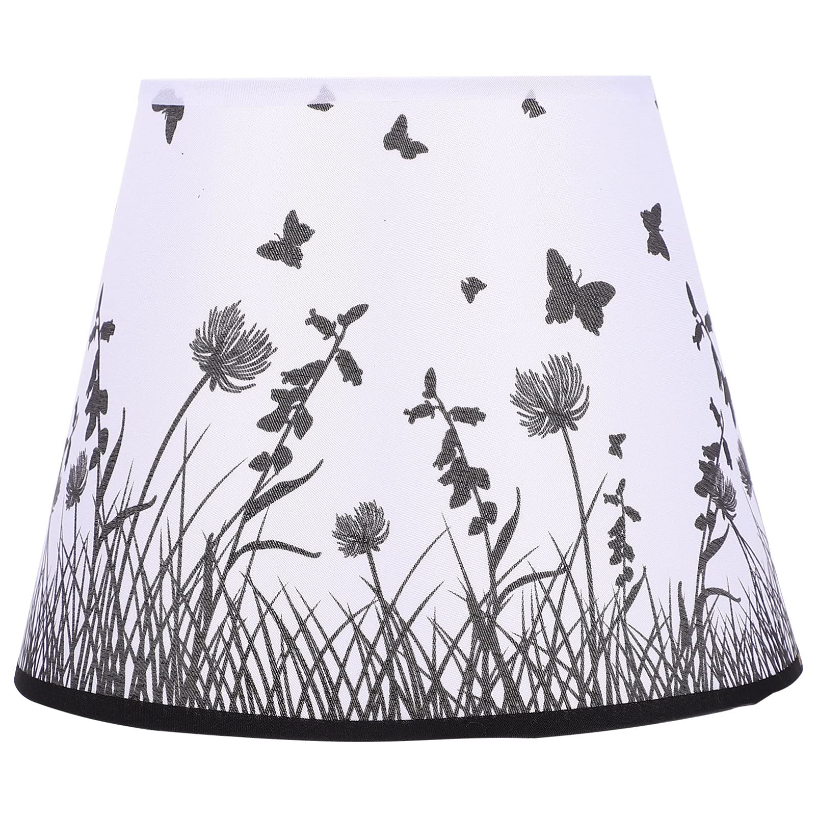 Uonlytech Floral Fabric Lampshade - E27 Drum Lamp Shade for Table Lamps Replacement (22x14x17cm) - Perfect for Bedroom, Living Room & Office Decor