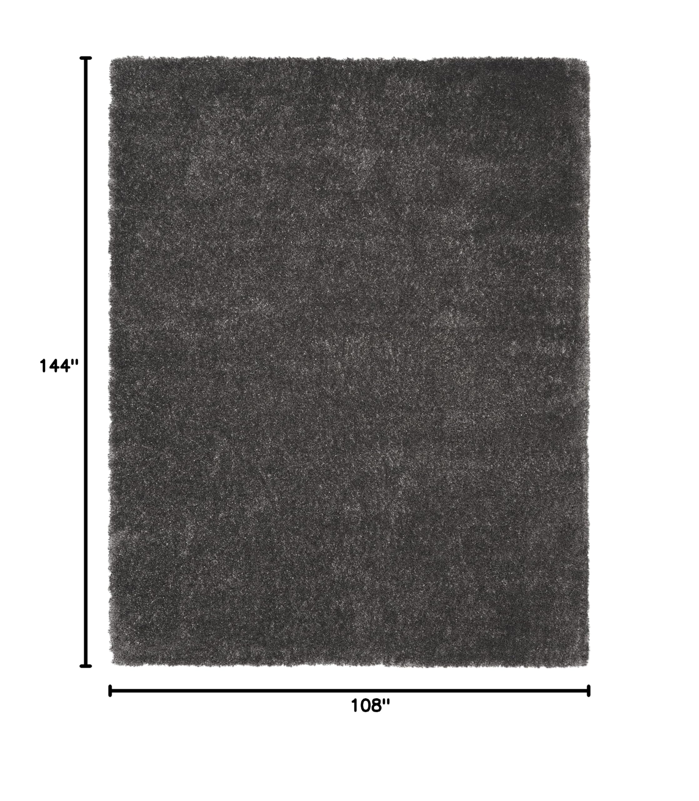 Nourison Premium Grey Shag Area Rug 9' x 12' - Soft Plush, Easy to Clean, Non-Shedding - Perfect for Bedroom, Living Room, Dining Room & Kitchen Decor