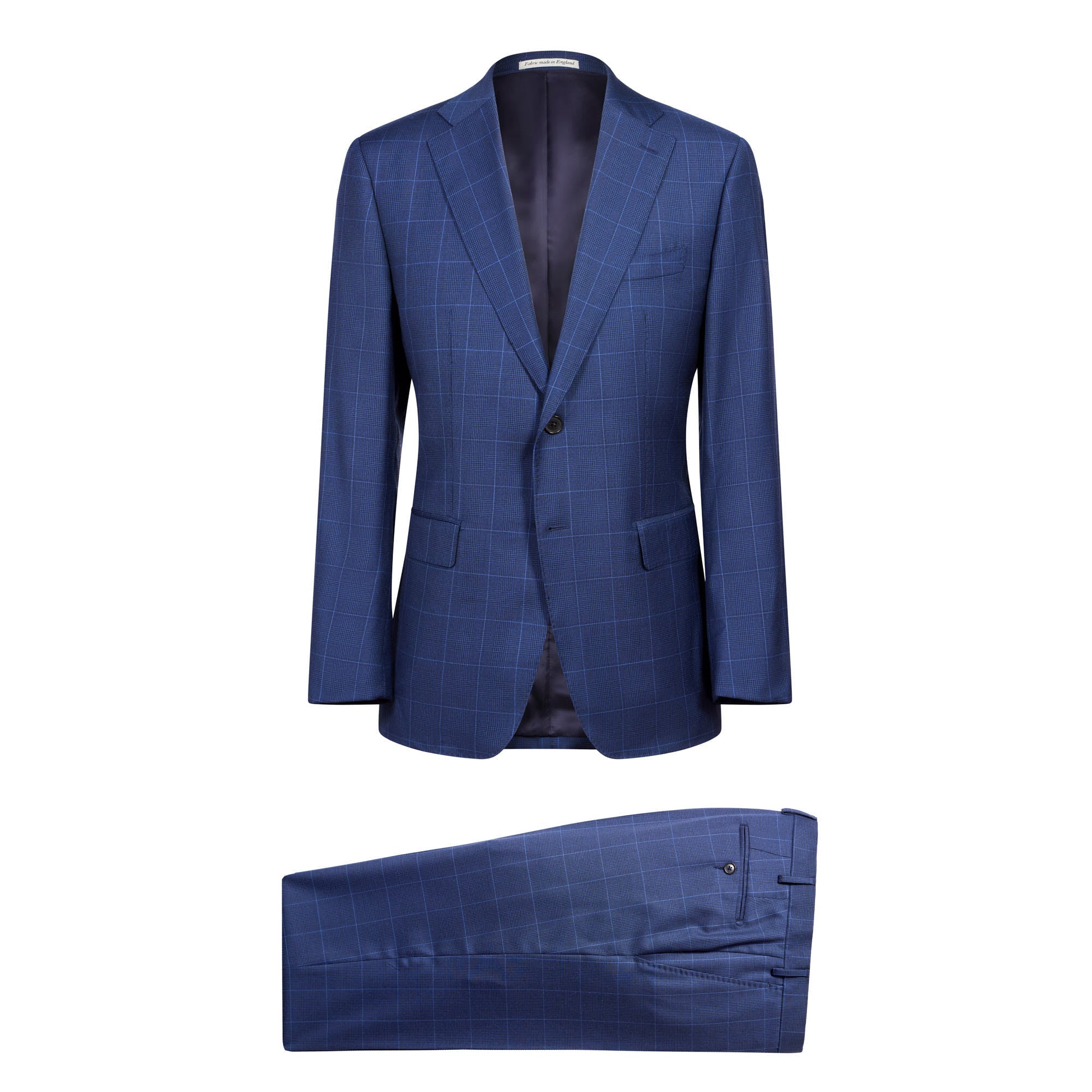 HENRY SARTORIAL X DORMEUIL Glen Check Wool Suit in Navy Blue - Premium Men's Business Attire for Office, Weddings & Formal Events