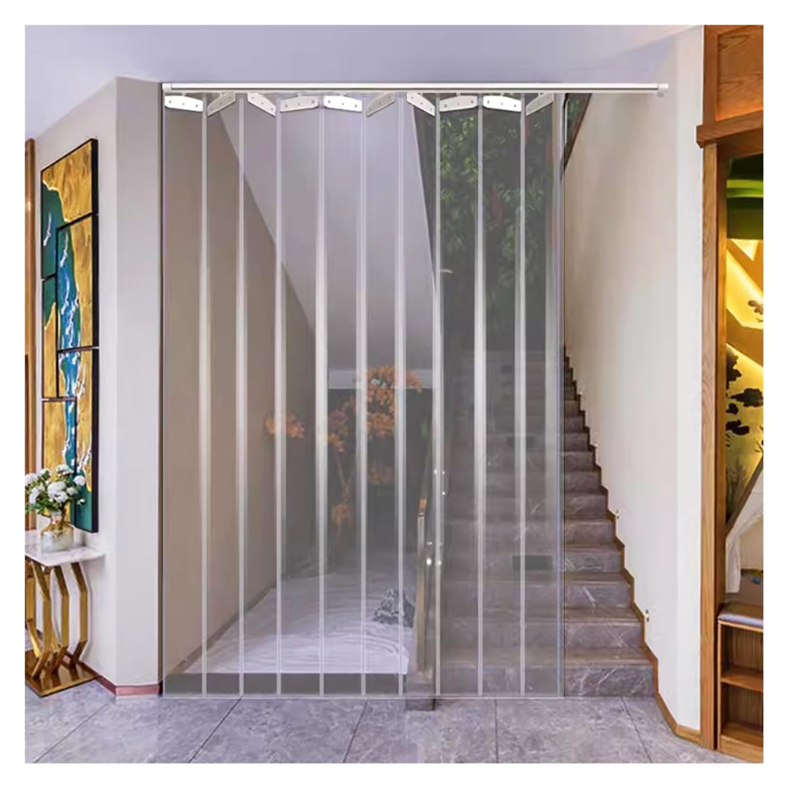 Clear PVC Strip Curtain for Freezer, Cooler & Warehouse - 90x220cm (35.43x86.61in) - Heavy Duty Plastic Door Curtain for Temperature Control & Insect Barrier - Ideal for Commercial Kitchens, Food Storage & Industrial Facilities