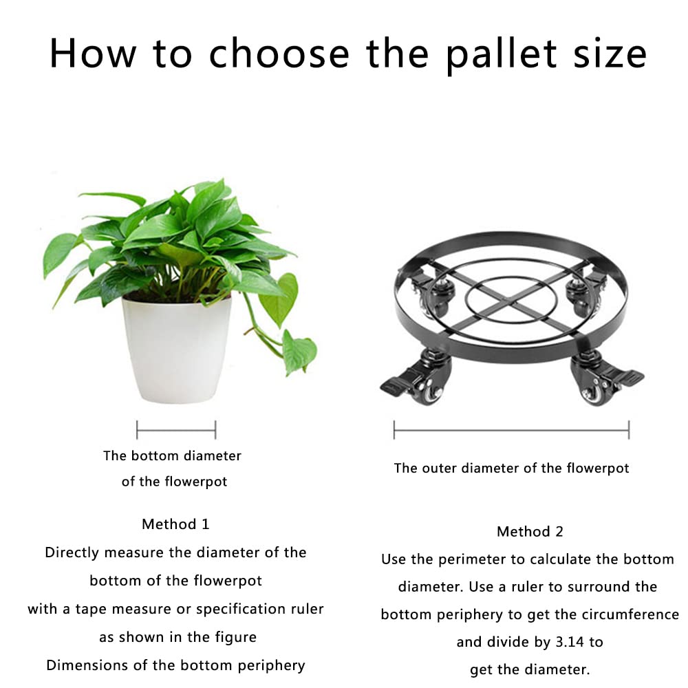 **Heavy Duty Round Flower Pot Base Tray with Pulley Bracket - 27cm Diameter, Large Load-Bearing Plant Saucer for Balcony, Indoor & Outdoor Use - Perfect for Easy Moving & Drainage**    *(Use Case: Ideal for balconies, gardens, patios, or indoor plant arrangements to protect floors and simplify plant movement.)*