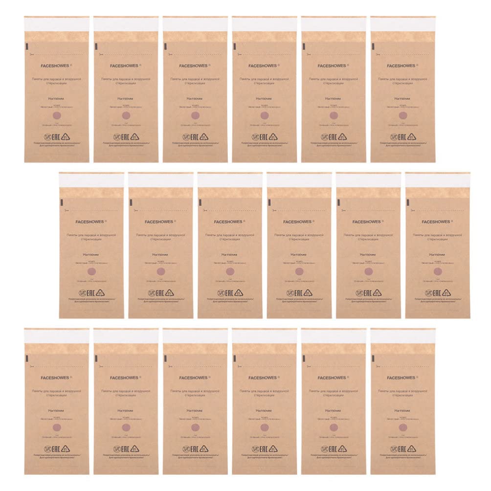 30PCS Self-Sealing Sterilization Pouches | Disposable Kraft Paper Bags for Nail Art Tools, Dental Instruments & Beauty Supplies | Perfect for Salon, Clinic & Home Use