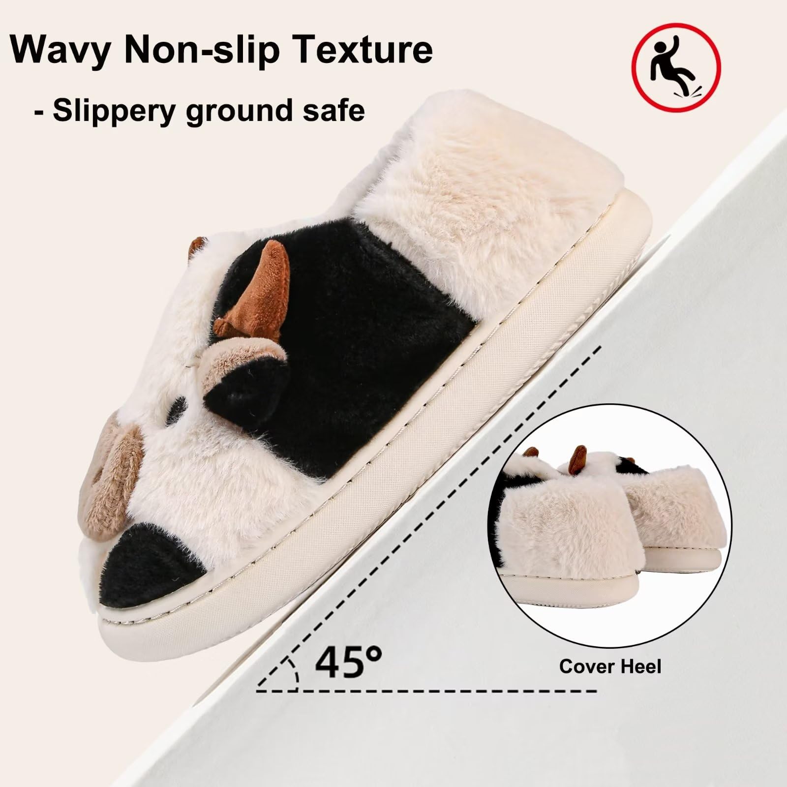 **Cozy Cow Slippers for Kids, Women & Men – Super Soft Fuzzy House Shoes with Memory Foam | Non-Slip Indoor & Outdoor Winter Slippers for Boys, Girls & Toddlers | Perfect for Lounging, Gifts & Cold Weather Comfort**