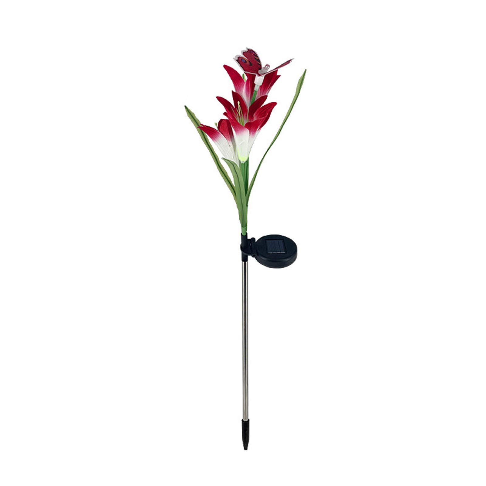 Solar Powered LED Butterfly Garden Lights - 4 Multicolor Stake Lights for Outdoor Home Decor (Pink) | Perfect for Pathway, Lawn, Yard & Landscape Lighting