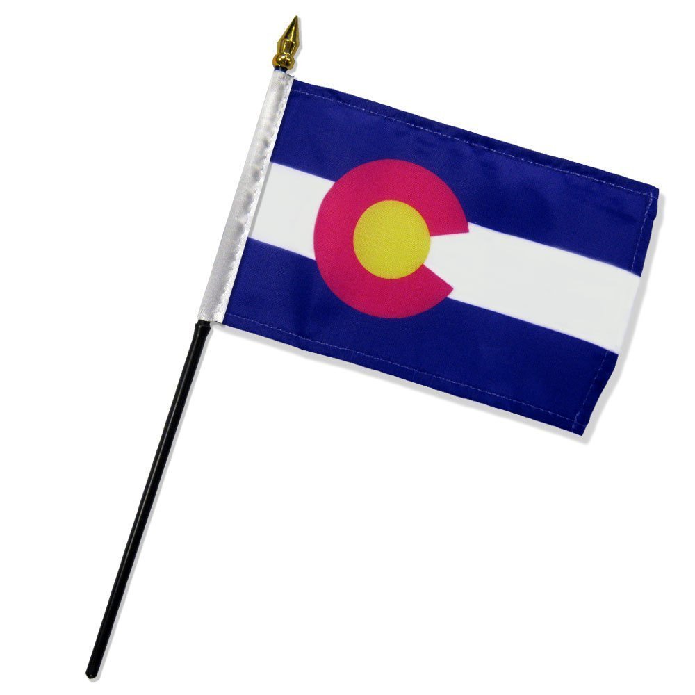 Colorado 4x6 Inch Mini Desk Stick Flags - 12 Pack Without Base - Perfect for Office Decor, Patriotic Displays & School Events