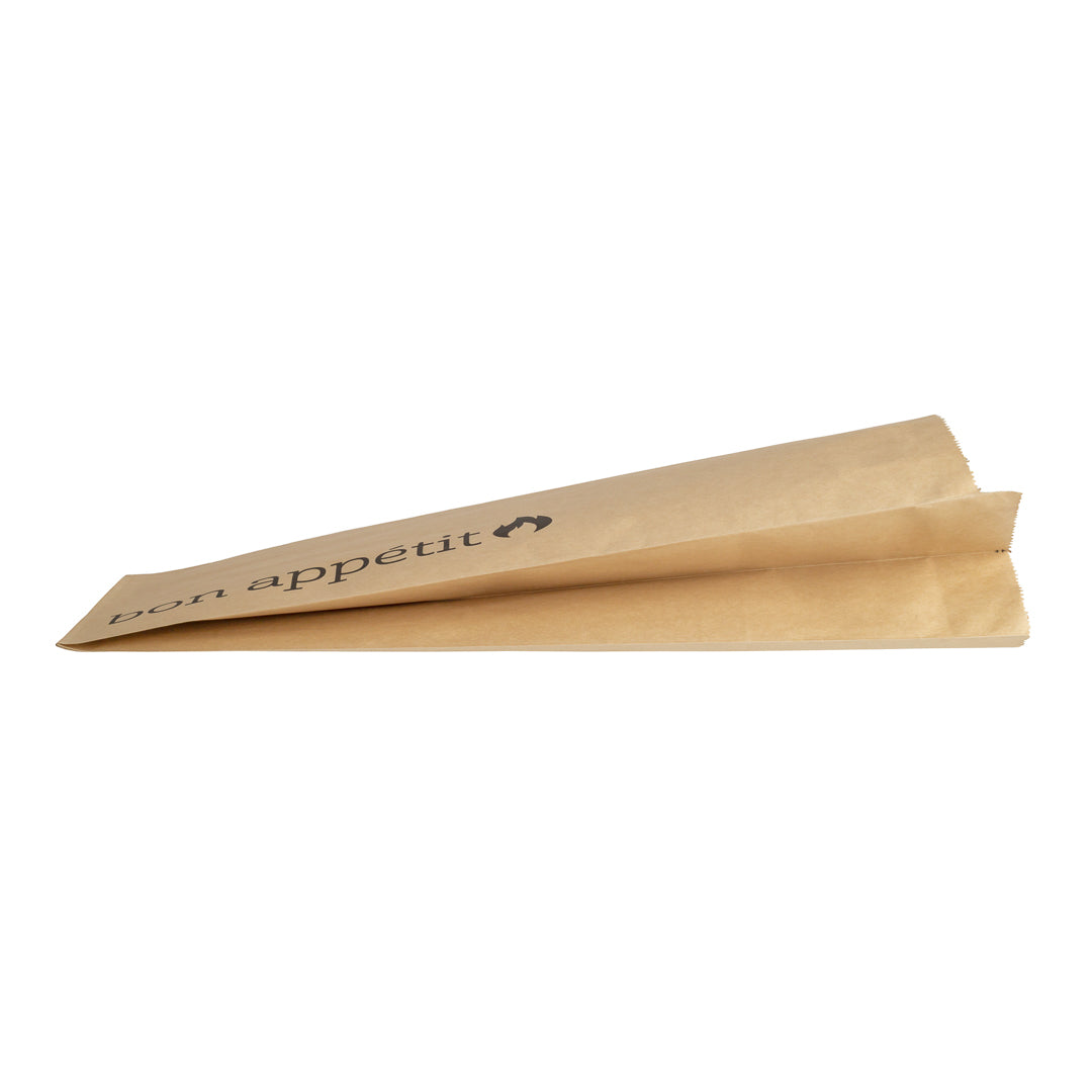 Eco-Friendly Kraft Paper Foil Bags with Bon Appetit Print - 1/2 Gallon Size (6.5