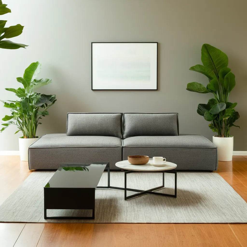 Giacomo Fabric 3-Seater Armless Sofa - Pet Friendly, Modern Living Room Furniture for Small Spaces, Perfect for Apartments and Cozy Homes