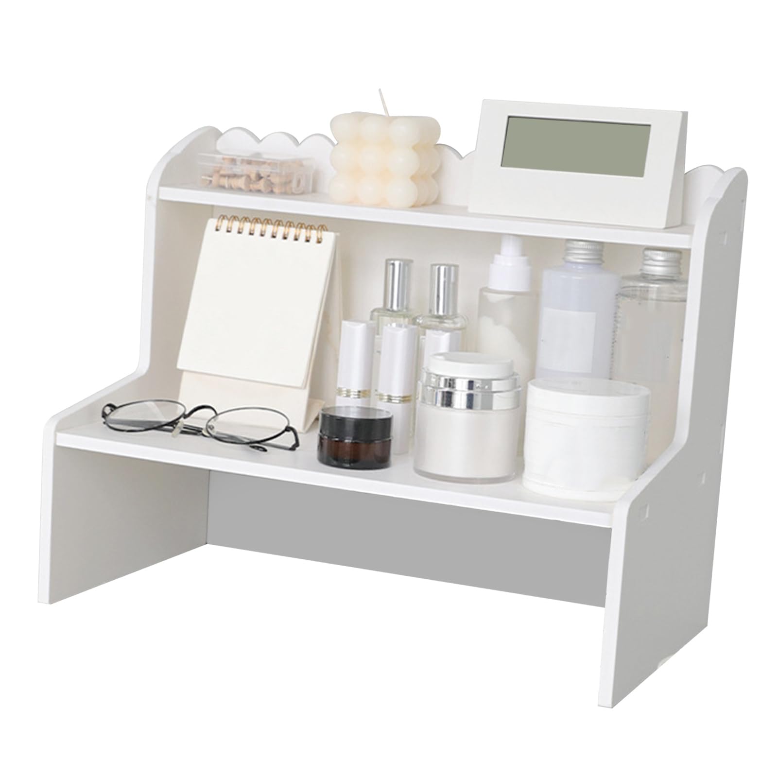 Wooden Desk Organizer - Large Wood Storage Shelf Rack for Home Office | Desktop Organizer Cabinet with Drawers | Perfect for Office Supplies, Stationery & Home Organization