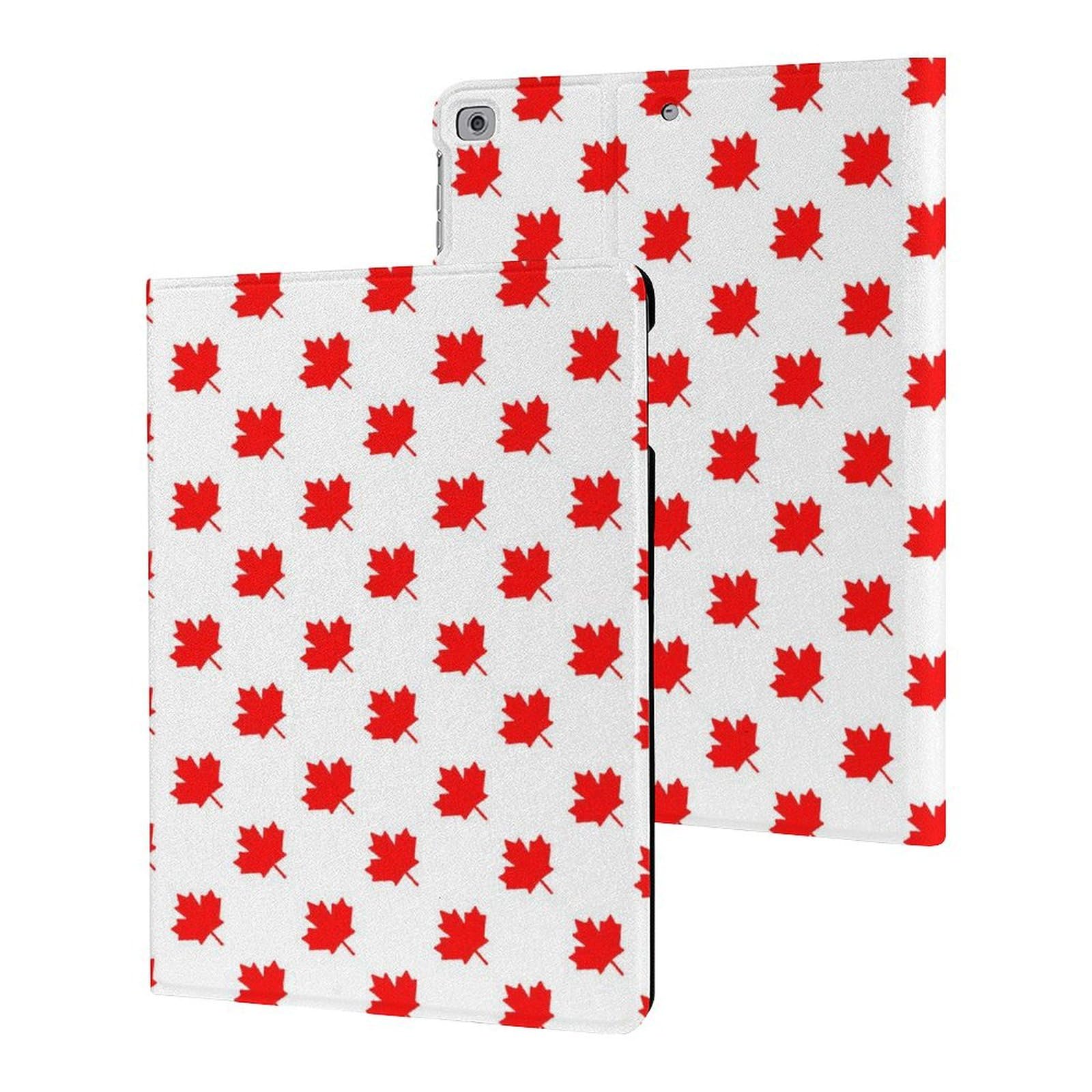 Canadian Maple Leaf Slim Shockproof Waterproof iPad Case - Compatible with iPad 2017/2018/Air 1/Air 2 (9.7 Inch) Protective Cover with Stand - Perfect for Travel, Office & Home Use