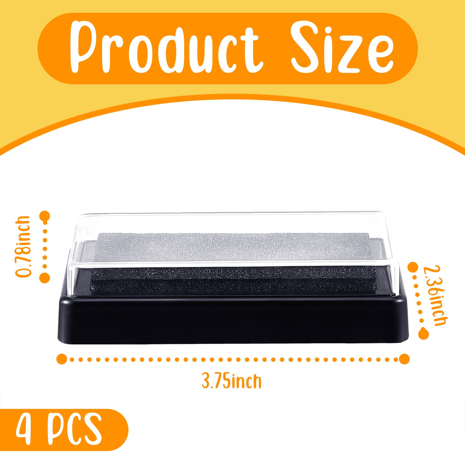 4-Piece Egg Stamp Ink Pad Set - Non-Toxic Black Ink for Egg Marking, 3.75 x 2.36 Inches - Perfect for Easter Egg Decorating, DIY Crafts, and Kids' Activities