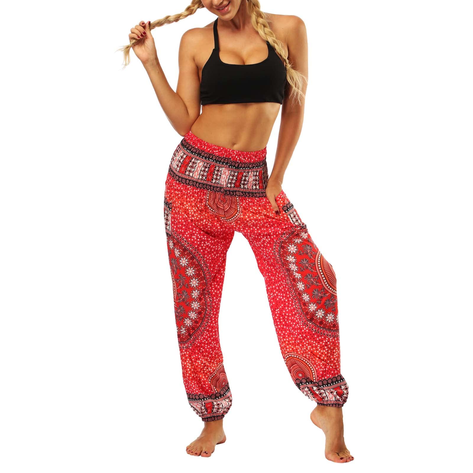 Women's Summer Leggings - Lightweight Yoga Pants with Floral Print, Loose Fit Harem Pants for Casual Wear & Workout | Perfect for Yoga, Running, Beach & Lounge