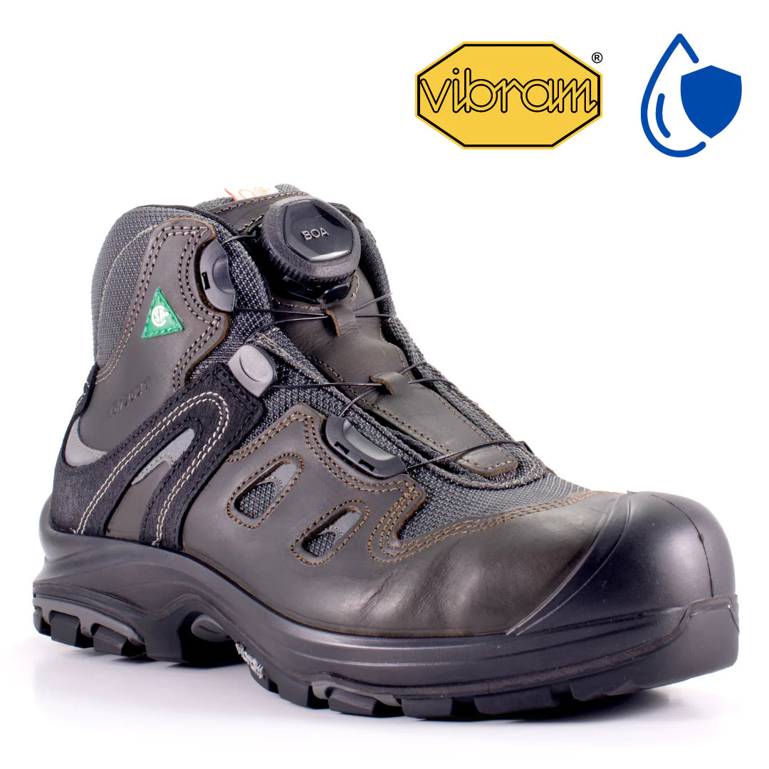 Grisport BOA Fairweather 6 CSA Approved Work Boots for Men - Steel Toe, Slip Resistant, Waterproof (Model 74673 CD13) - Ideal for Construction, Landscaping & Heavy Duty Work