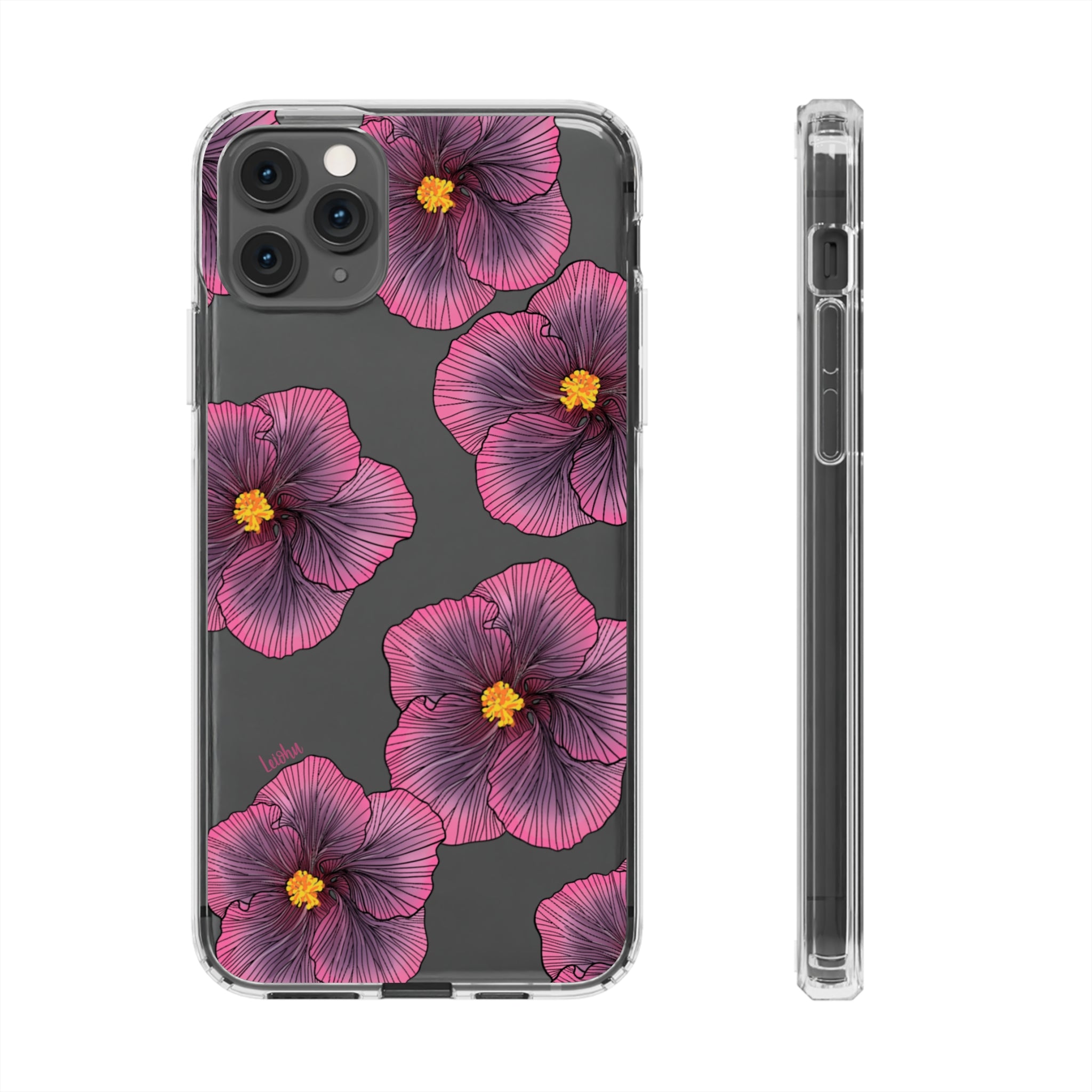 Sunset Hibiscus Clear Phone Case - Durable Protective Cover for iPhone & Samsung | Perfect for Everyday Use, Travel & Outdoor Activities