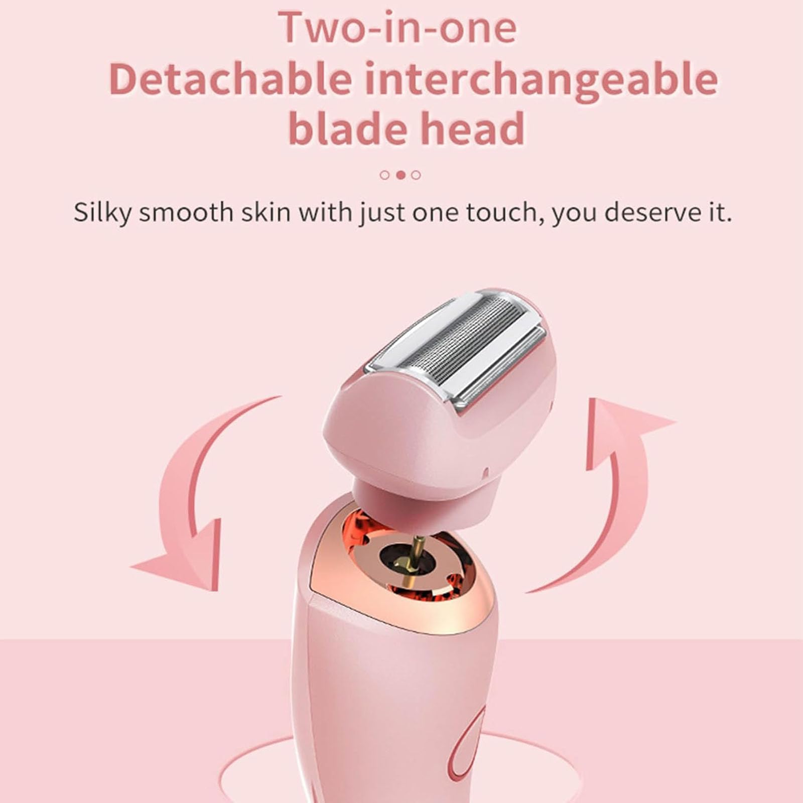 2 in 1 Electric Shaver for Women - Waterproof Wet & Dry Lady Shaver, Painless Bikini & Pubic Hair Trimmer, Portable Rechargeable Razor for Smooth Skin - Perfect for Travel, Gym & Home Use (Blue)