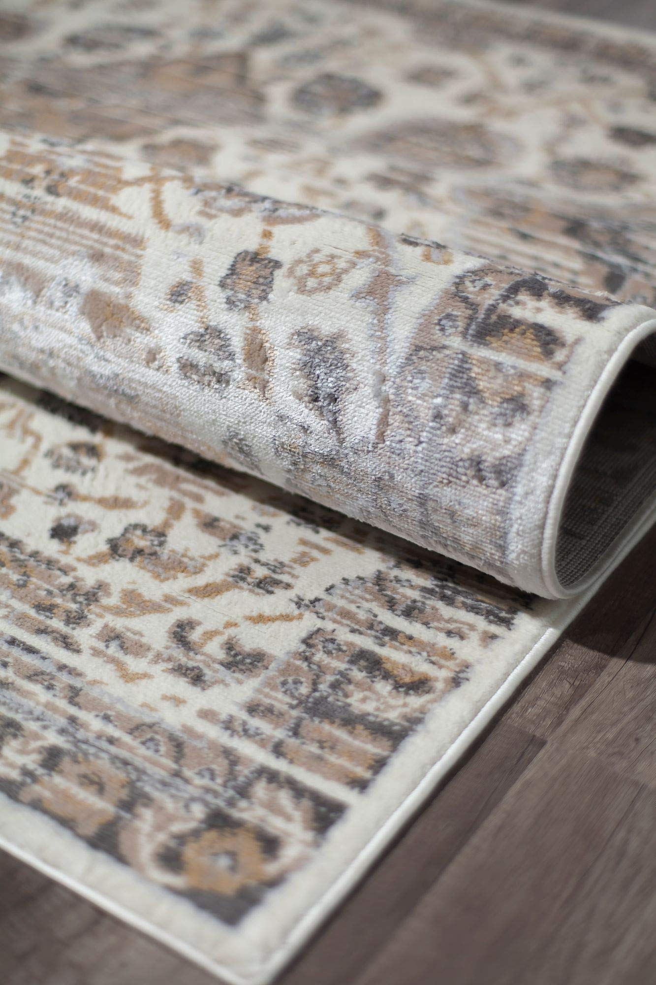 Rugs America Leopold LX50A Sugar Cookie Area Rug 7x9 Feet - Soft Plush Shag Carpet for Living Room, Bedroom, Dining Room - Neutral Beige Home Decor