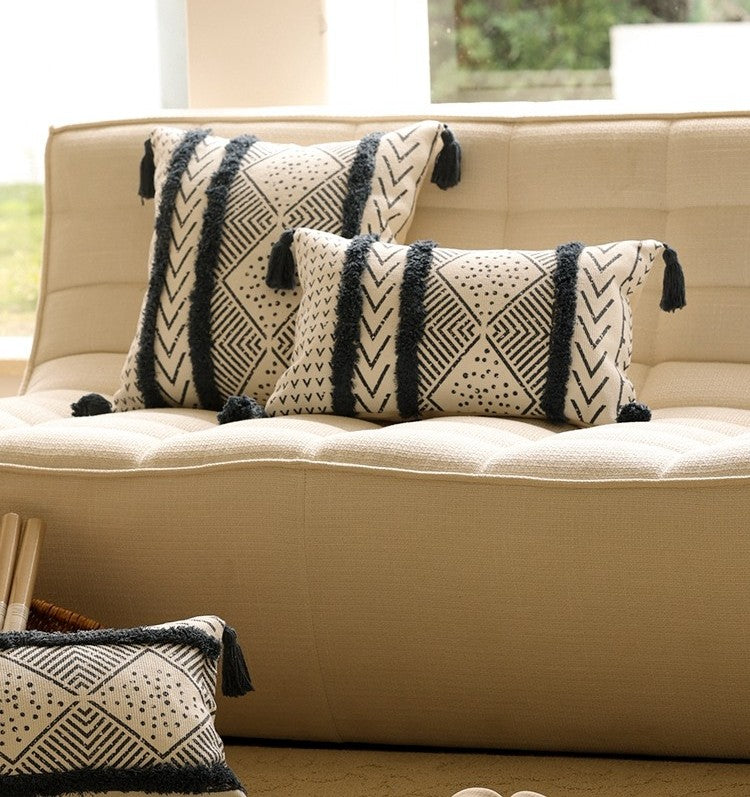 Bohemian Geometric Modern Decorative Sofa Pillow Covers - Oriental Square Throw Pillows for Couch, Living Room & Dining Room Decor - Perfect for Home, Office, and Wedding Decorations