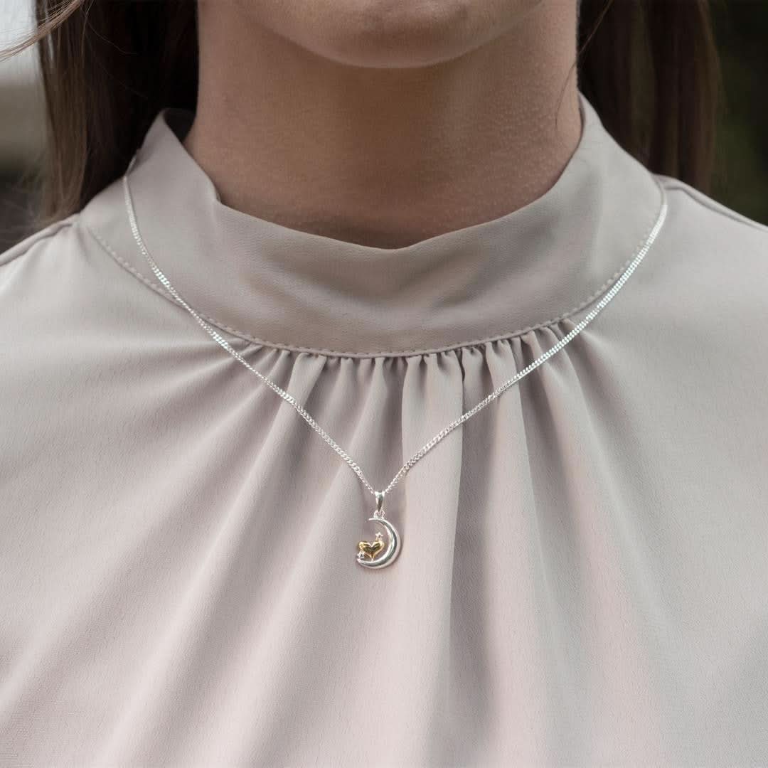 Crescent Moon and Stars Charm Necklace - Elegant Celestial Jewelry for Women - Perfect for Everyday Wear, Gifts & Special Occasions