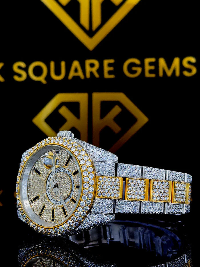 Luxury Moissanite Iced Out Men's Watch with Swiss Automatic Movement - Perfect for Formal Events, Parties & Gifting