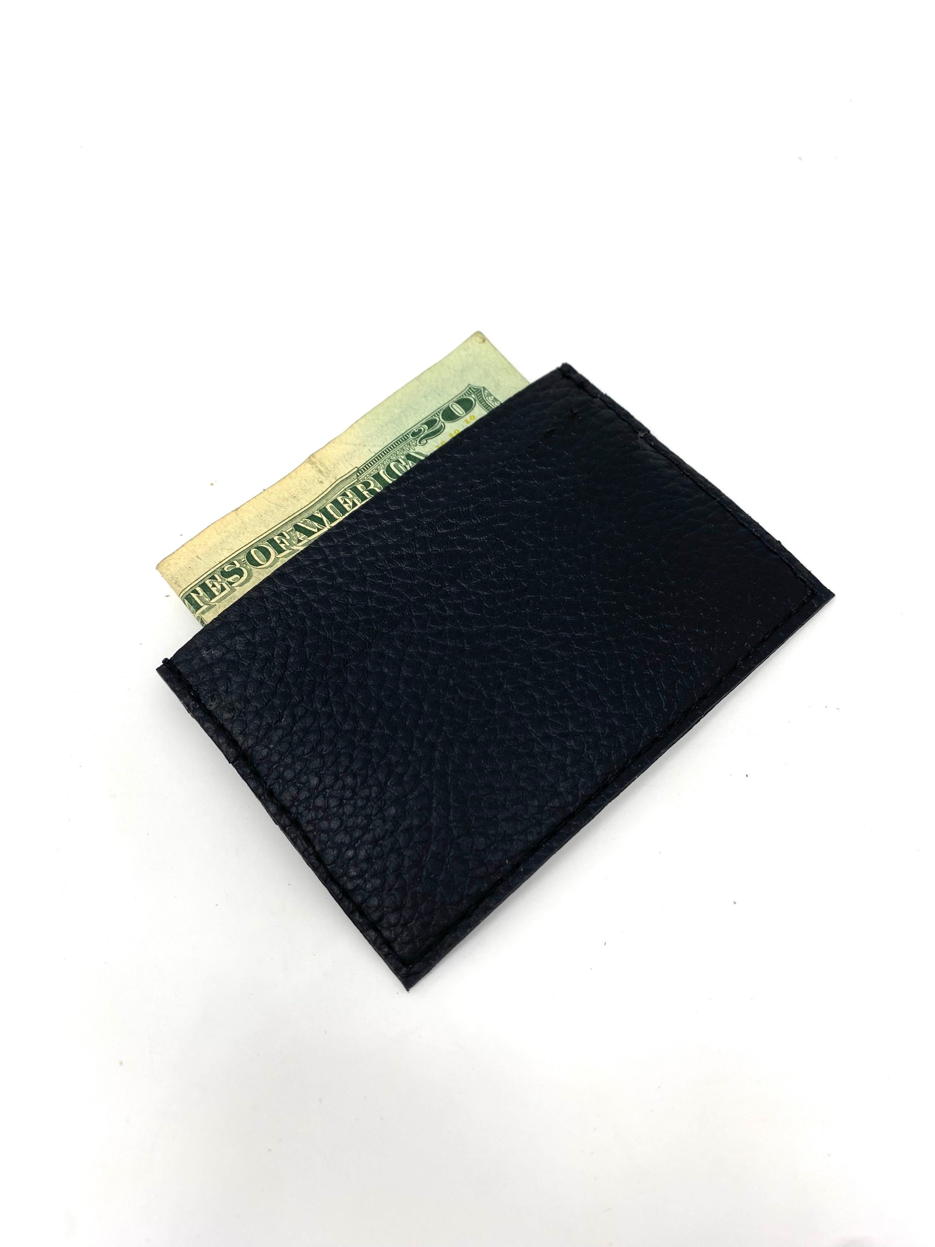 Premium Novacas Black Pebble Boris Cardholder - Slim RFID Blocking Leather Wallet for Men & Women | Perfect for Travel, Business & Everyday Use