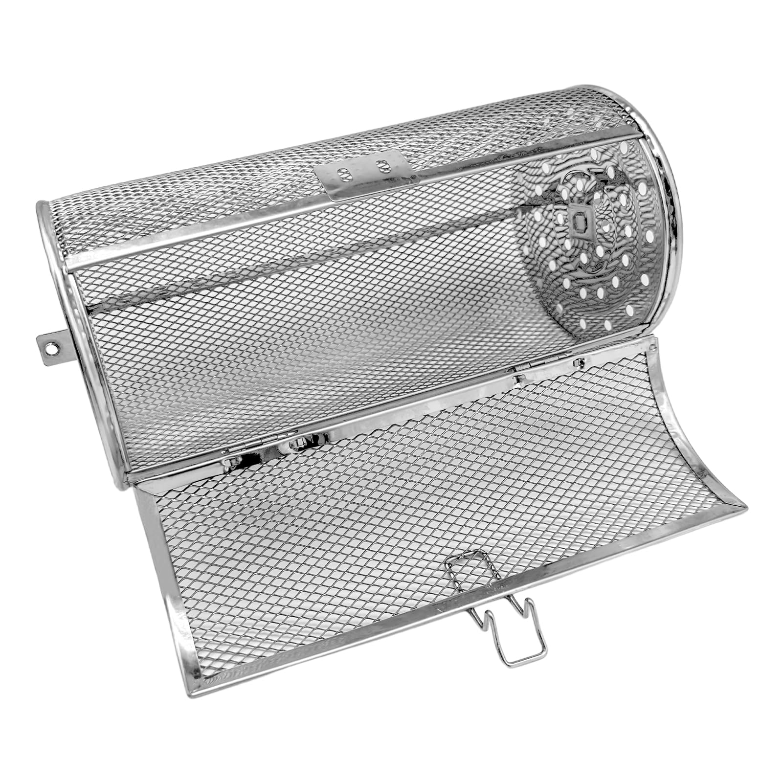 Stainless Steel Rotisserie Basket Grill - 4.72 x 9.06 Inch Oven & Air Fryer Accessory for Chestnuts, Peanuts, Beans, French Fries - Perfect for BBQ, Camping & Home Cooking