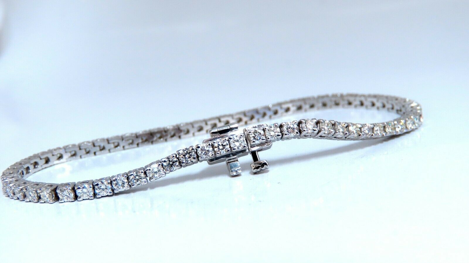 3.30 Carat Natural Round Diamond Tennis Bracelet in 14K White Gold - Elegant Jewelry Gift for Women, Anniversary & Special Occasions