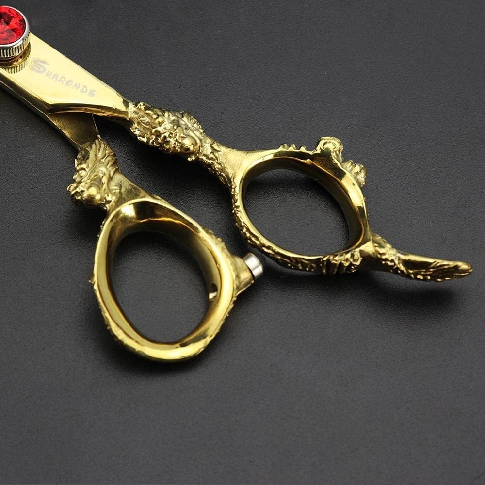 Professional Hair Cutting Scissors Set - 5.5/6/7 Inch Japan 440C Stainless Steel Barber Shears - Golden Hairdressing Scissors for Stylists & Salon Use - Perfect for Precision Haircuts, Trimming & Styling