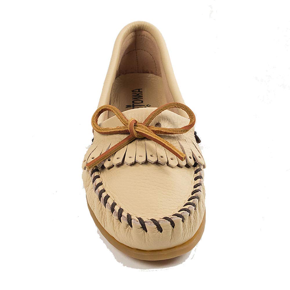 Minnetonka Women's Deerskin Soft-T Moccasin - Comfortable Slip-On Shoes for Casual Wear, Indoor & Outdoor Use