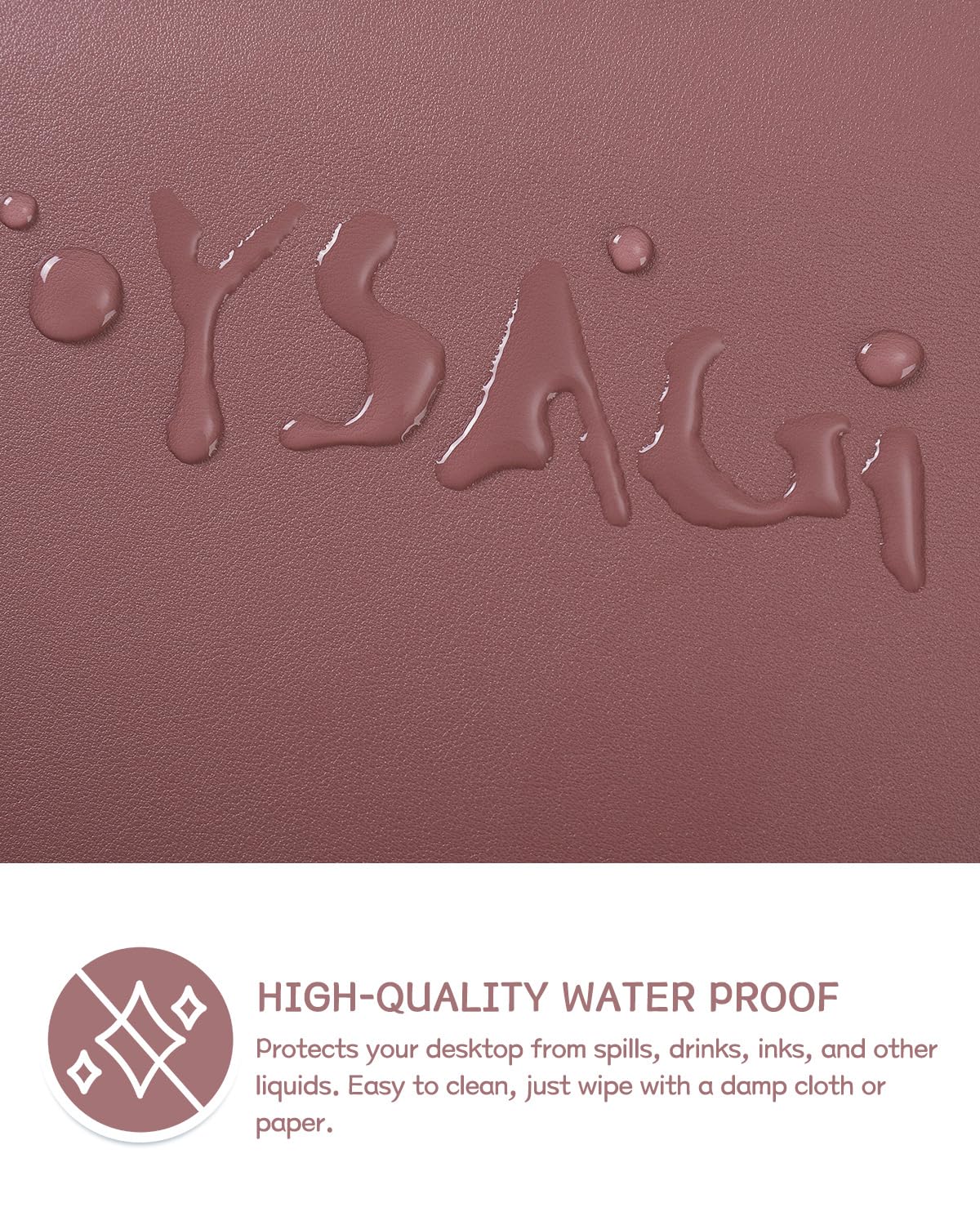Non-Slip Leather Desk Mat - Waterproof PVC Mouse Pad & Table Protector - Large 35.4