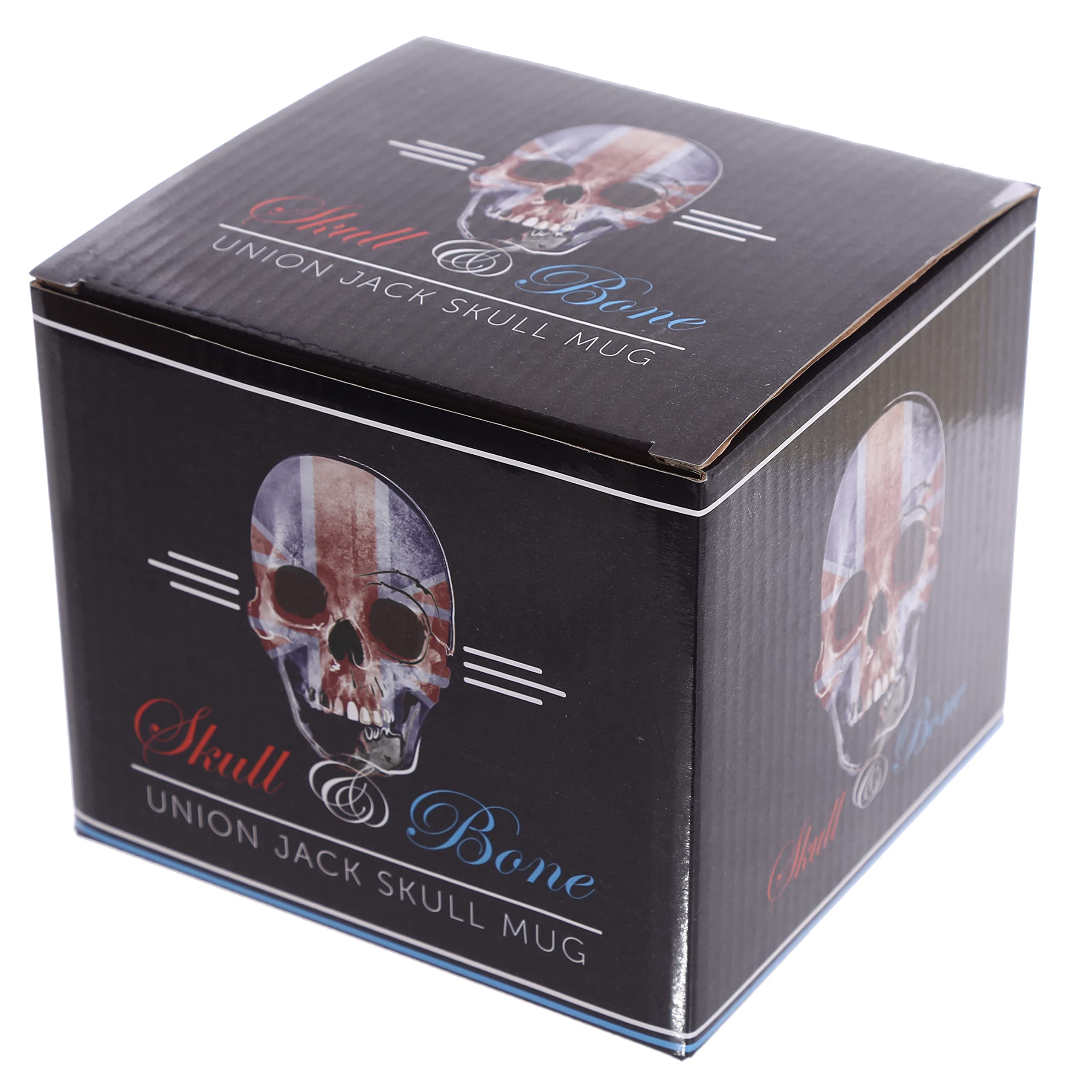 UK Flag Skull Ceramic Coffee Mug - Funny Novelty Tea Cup for Men & Women - Large 15oz Hot Drink Cup - Unique Gift for Girlfriend, Boyfriend, Secret Santa - Perfect for Home, Office, Halloween & British Theme Parties