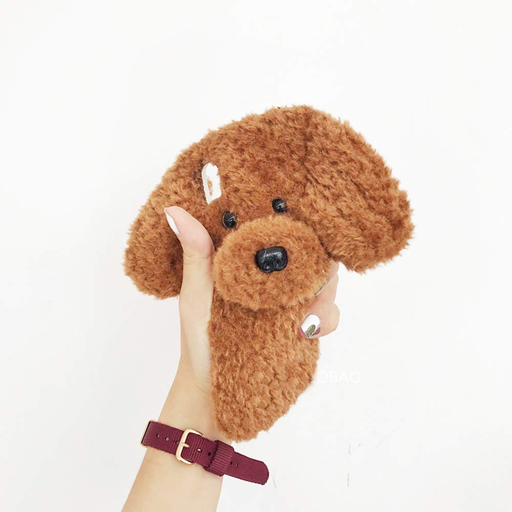 UnnFiko Fluffy Teddy Bear Dog Phone Case for iPhone 11 Pro Max - Soft Plush Fuzzy Warm Winter Protective Cover with TPU Bumper (Teddy White) - Perfect for Cold Weather, Gift Giving & Pet Lovers