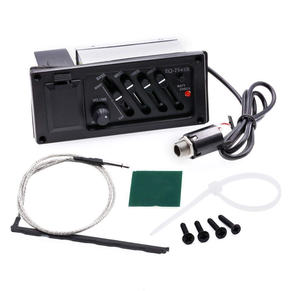 Professional Acoustic Guitar Pickup EQ with Long Battery Life - Electric Guitar Preamp for Folk & Classic Guitars - Perfect for Live Performances & Studio Recording