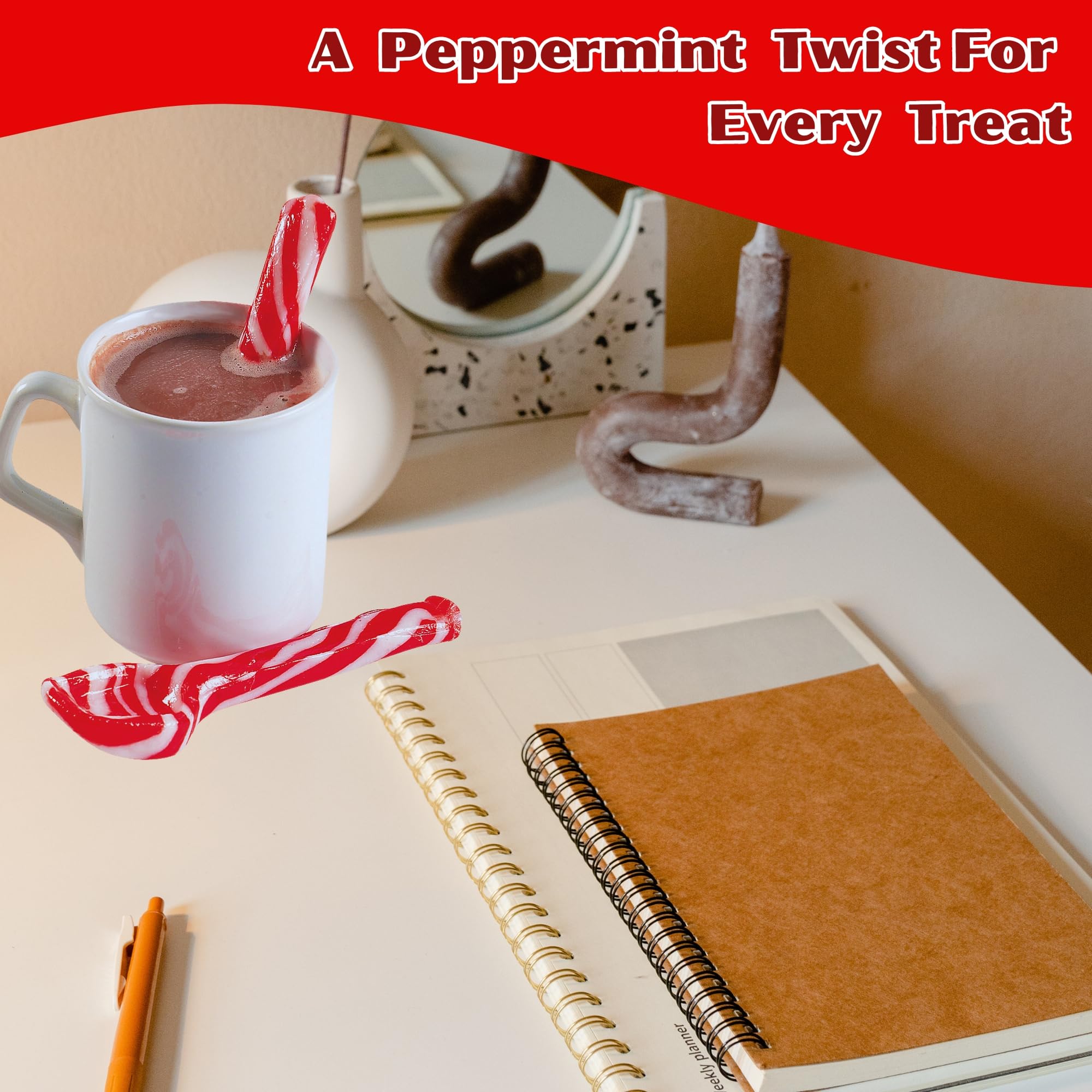Ja'Cor Peppermint Flavored Candy Cane Spoons - 12 Boxes (72 Individually Wrapped Hard Candies) - Christmas Stocking Stuffers, Gift Basket Fillers, Hot Cocoa Stirrers - Perfect for Holiday Parties, Office Treats & Festive Decorations