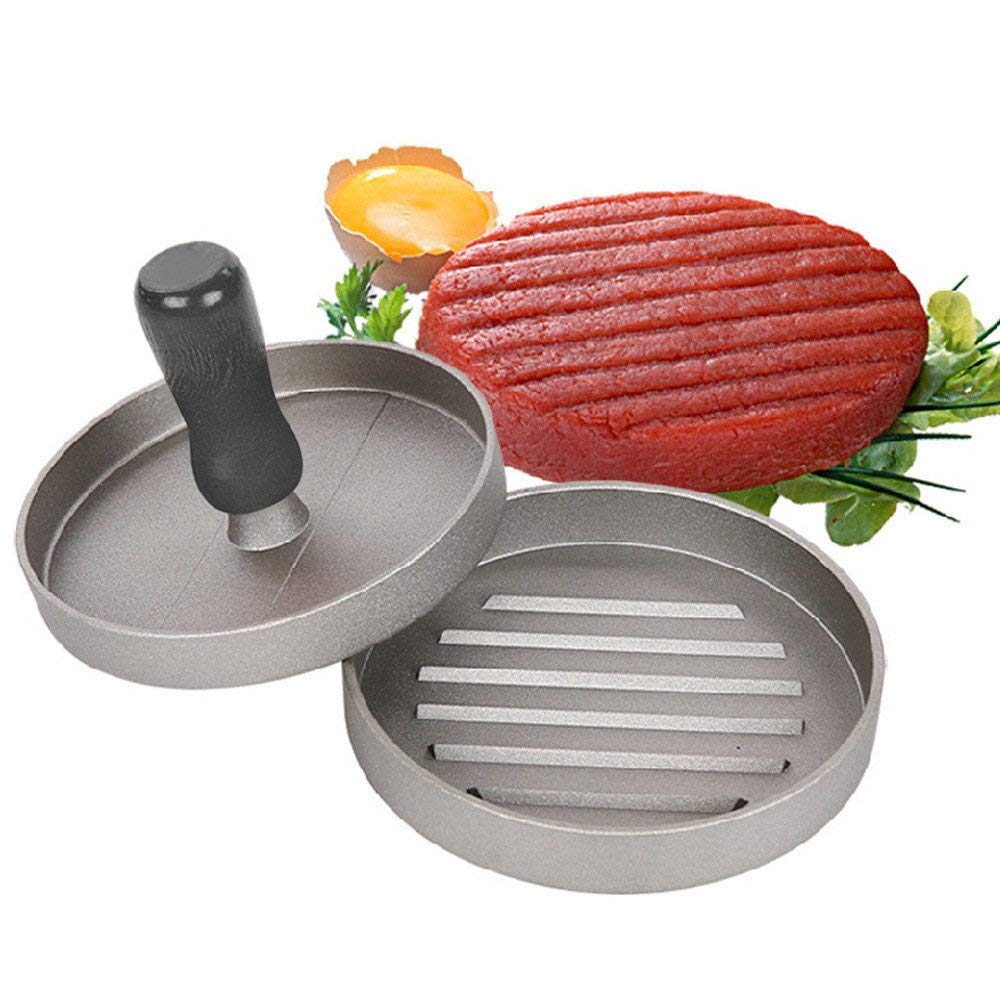 FIRSTONE Aluminum Hamburger Press - Non-Stick Patty Maker Pan for Perfect Burgers | Professional Food-Grade Hamburger Mold | Ideal for BBQ, Camping & Home Cooking