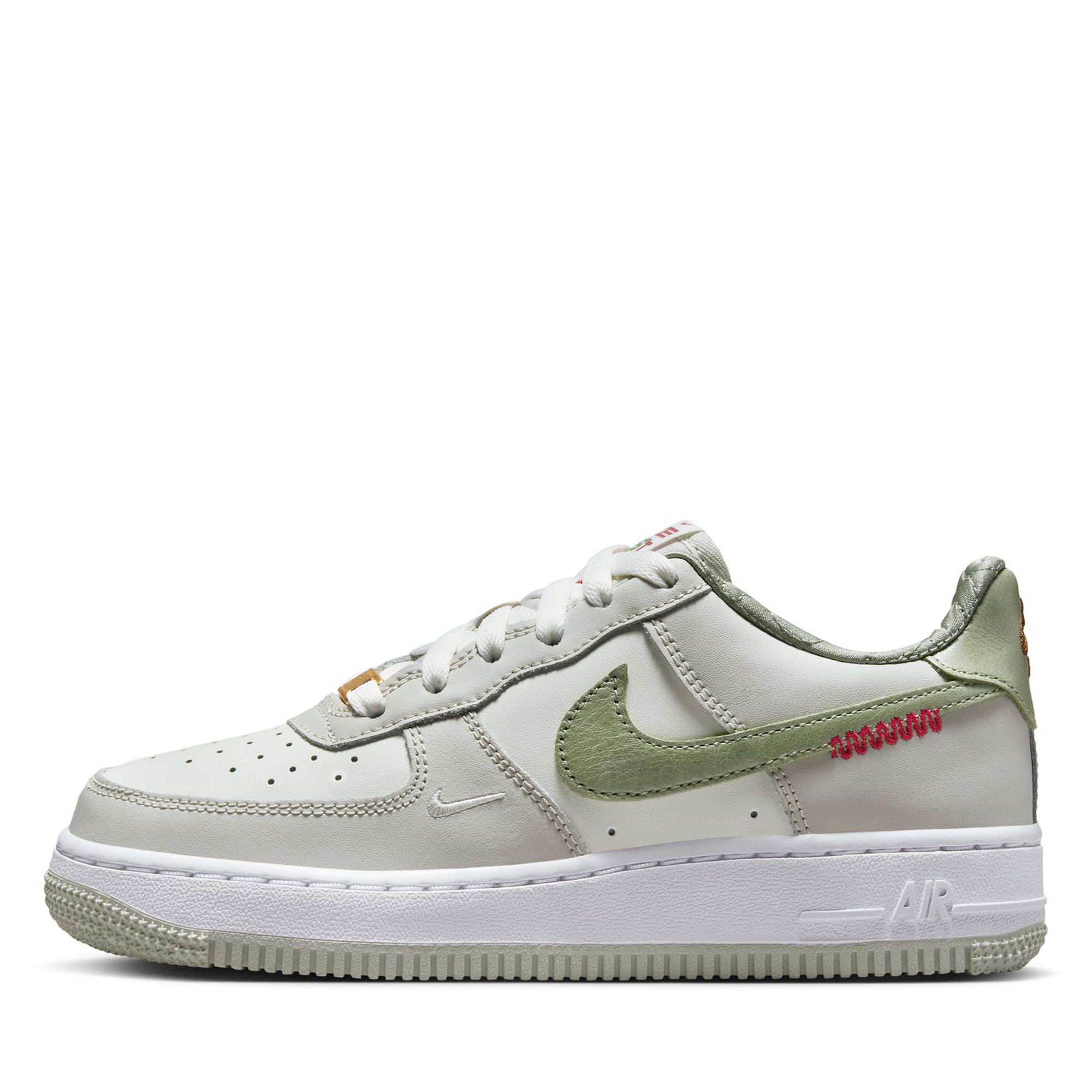 Nike Air Force 1 LV8 'Year Of The Snake' GS Sneakers in Sail/Olive Aura - Limited Edition Basketball Shoes for Kids, Perfect for School, Sports & Casual Wear