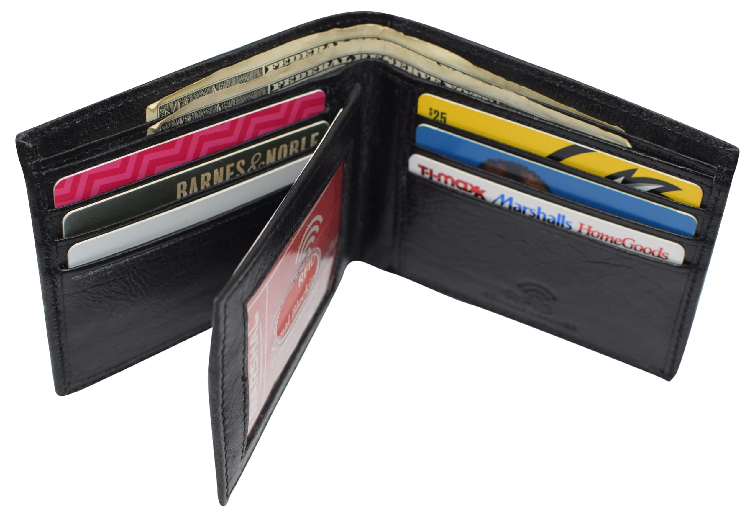 Slim RFID Blocking Men's Wallet - Genuine Cowhide Leather Bifold Front Pocket Wallet (Black) | Secure & Stylish for Everyday Use, Travel & Business