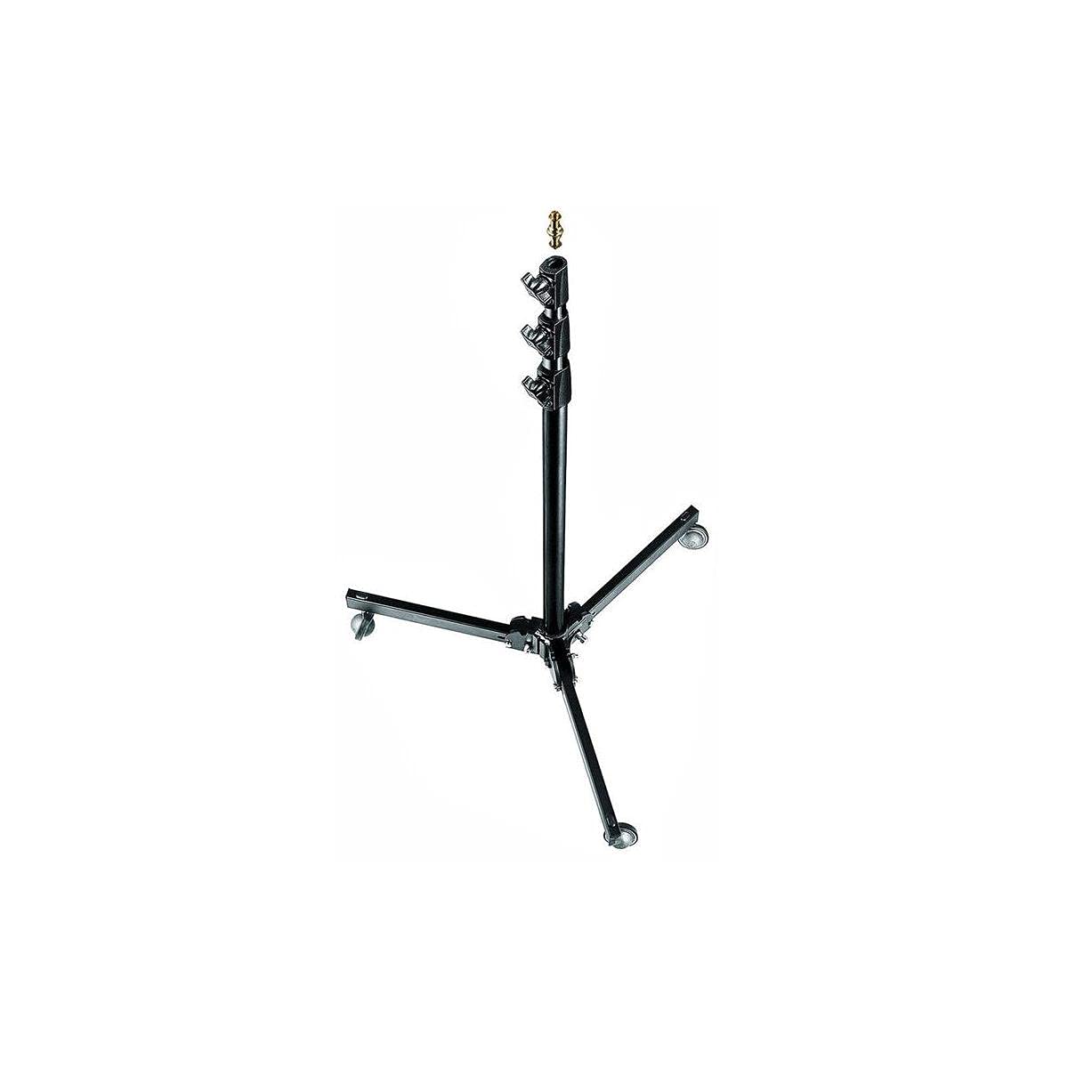 299B Steel Base Baby Studio Stand with Silver Aluminum Sections & Wheels - Black | Professional Photography & Videography Equipment for Newborns & Toddlers